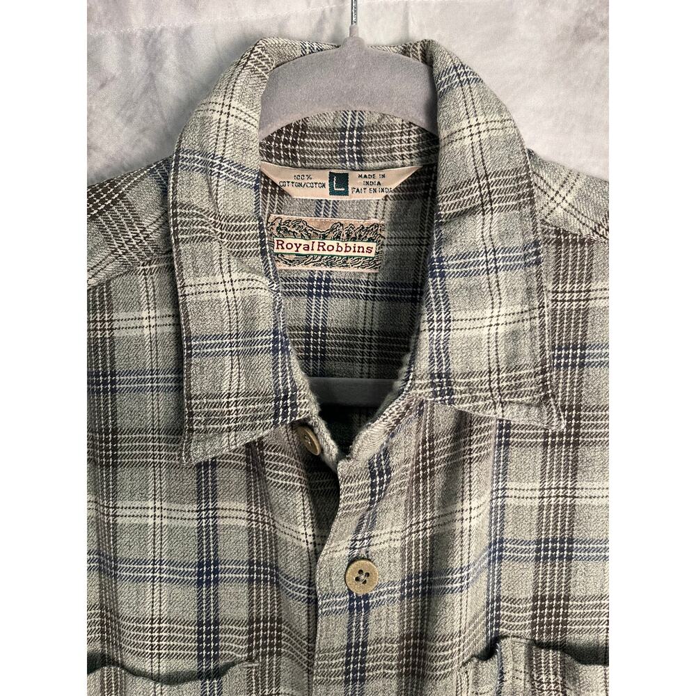 Royal Robbins Men’s Plaid Flannel Button Down Shirt Long Sleeve Size Large